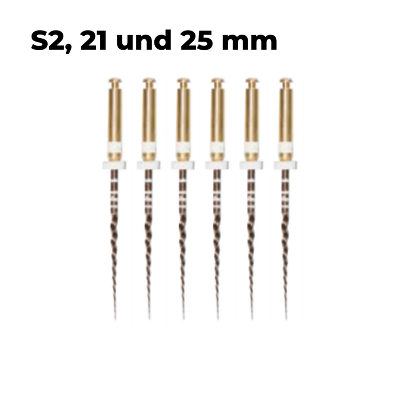 Wurzelkanalinstrumente Super Feilen E1 Gold NiTi | 6er Pack