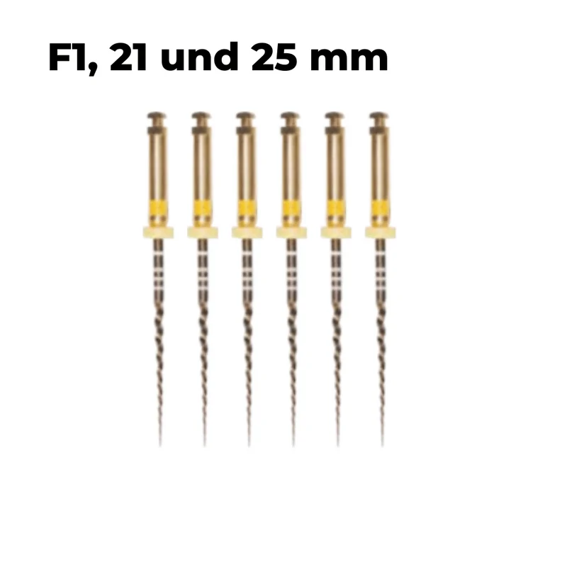 Wurzelkanalinstrumente Super Feilen E1 Gold NiTi | 6er Pack