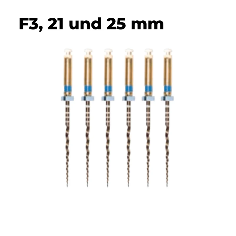 Wurzelkanalinstrumente Super Feilen E1 Gold NiTi | 6er Pack