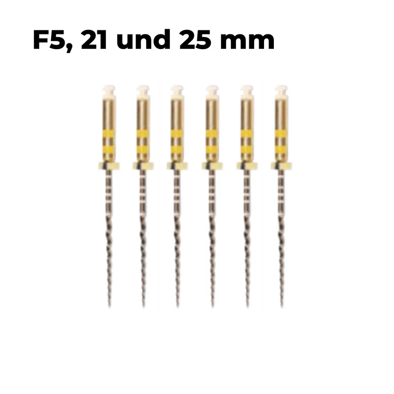 Wurzelkanalinstrumente Super Feilen E1 Gold NiTi | 6er Pack