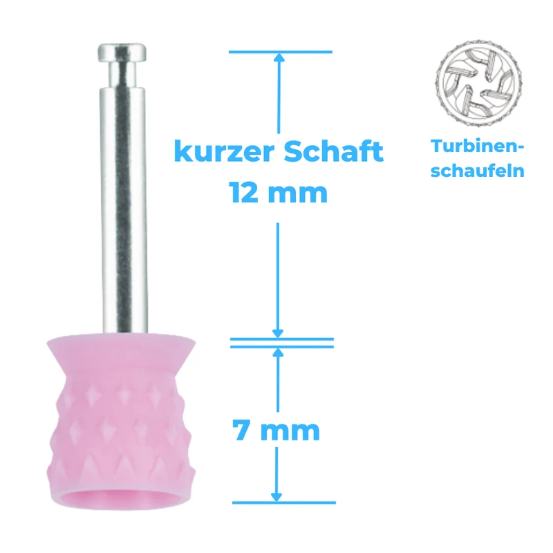 Polierkelche | CA-Mini-Schaft | Silikon | genoppt, Turbinenschaufel | 100 Stück
