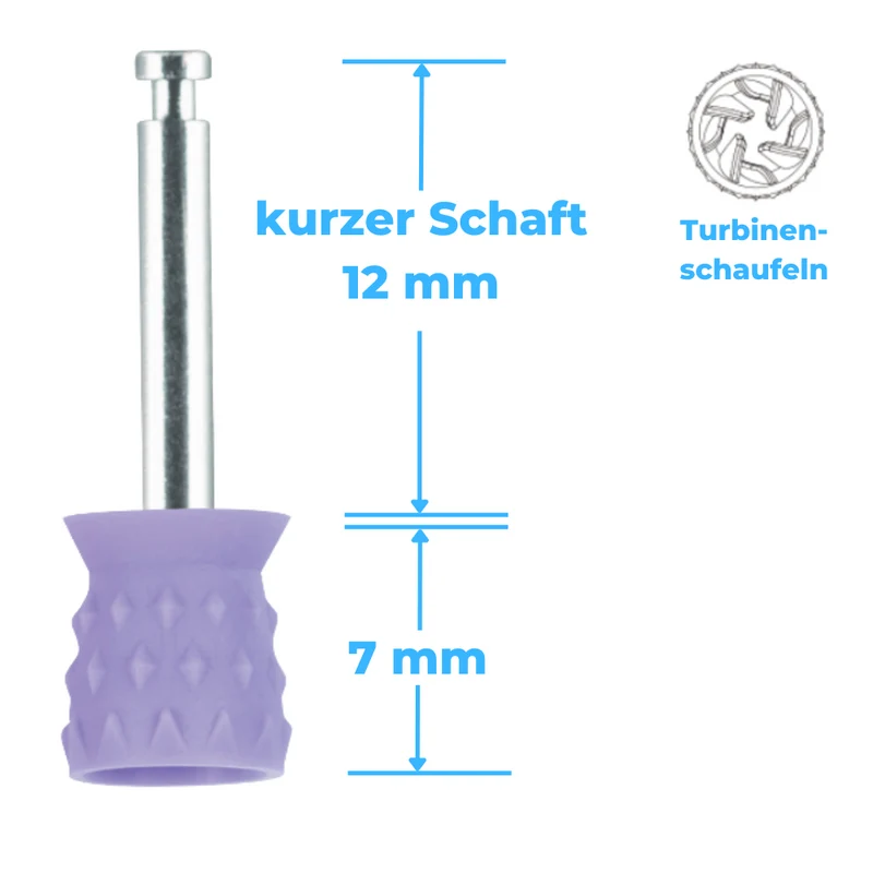 Polierkelche | CA-Mini-Schaft | Silikon | genoppt, Turbinenschaufel | 100 Stück