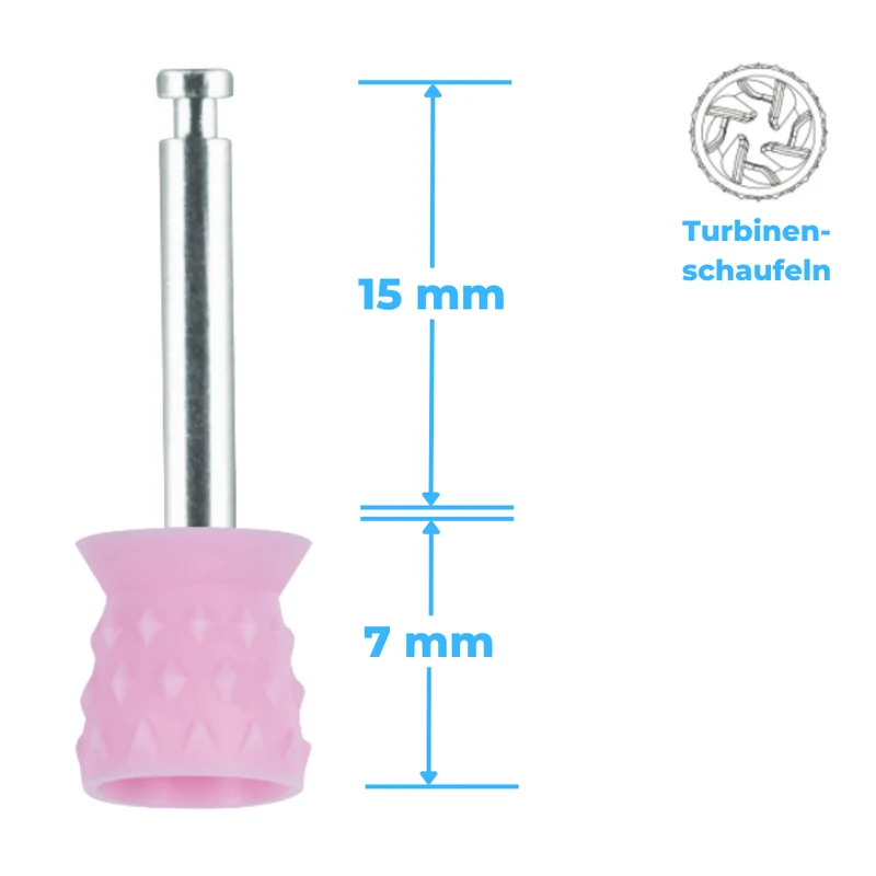Polierkelche | CA-Schaft | Silikon, Short Cup | genoppt, Turbinenschaufel | 100 Stück
