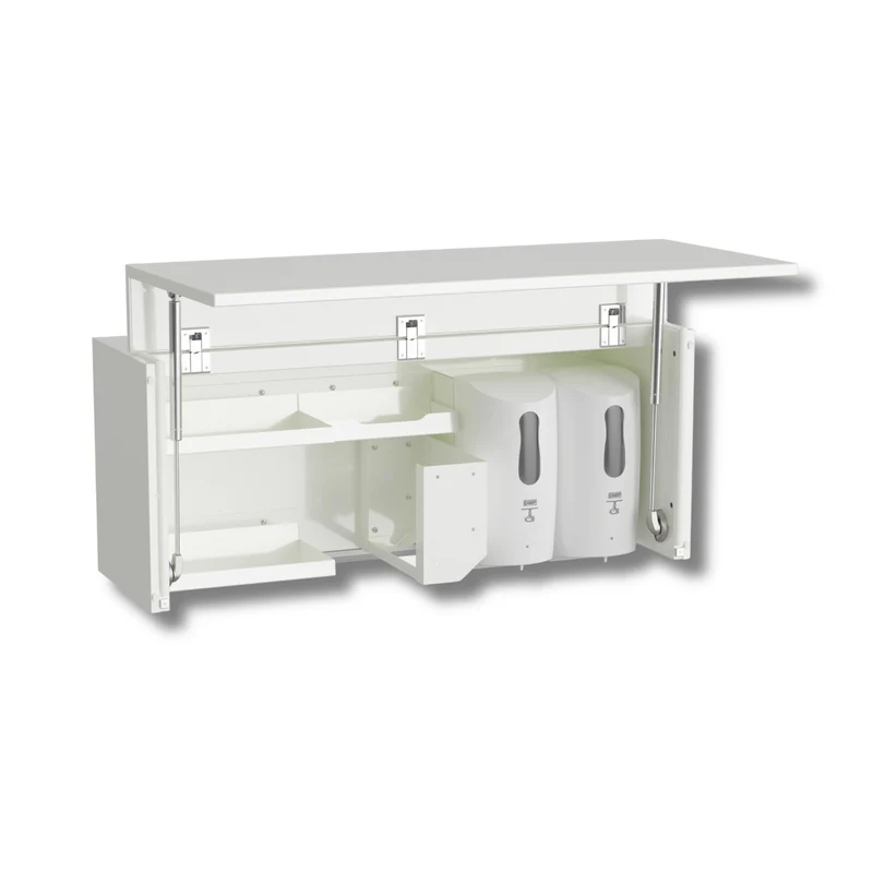 Hygieneschrank 75cm | Metall | weiß mit 2 Spendern