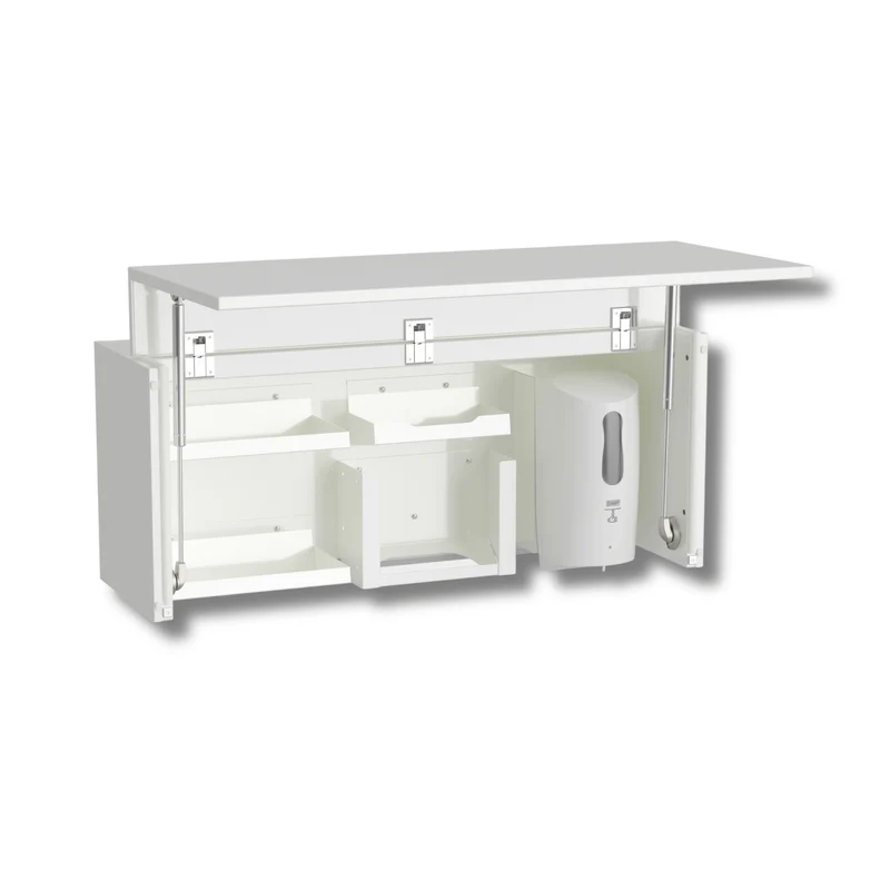Hygieneschrank 75cm | Metall | weiß mit Spender