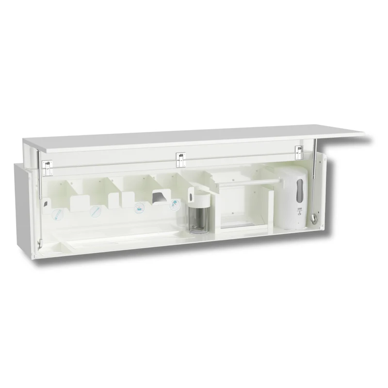 Hygieneschrank 120cm | Metall | weiß mit Spender