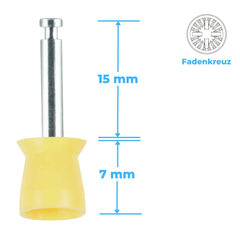 Polierkelche | CA-Schaft | Silikon, Short Cup | glatt, Fadenkreuz | 100 Stück