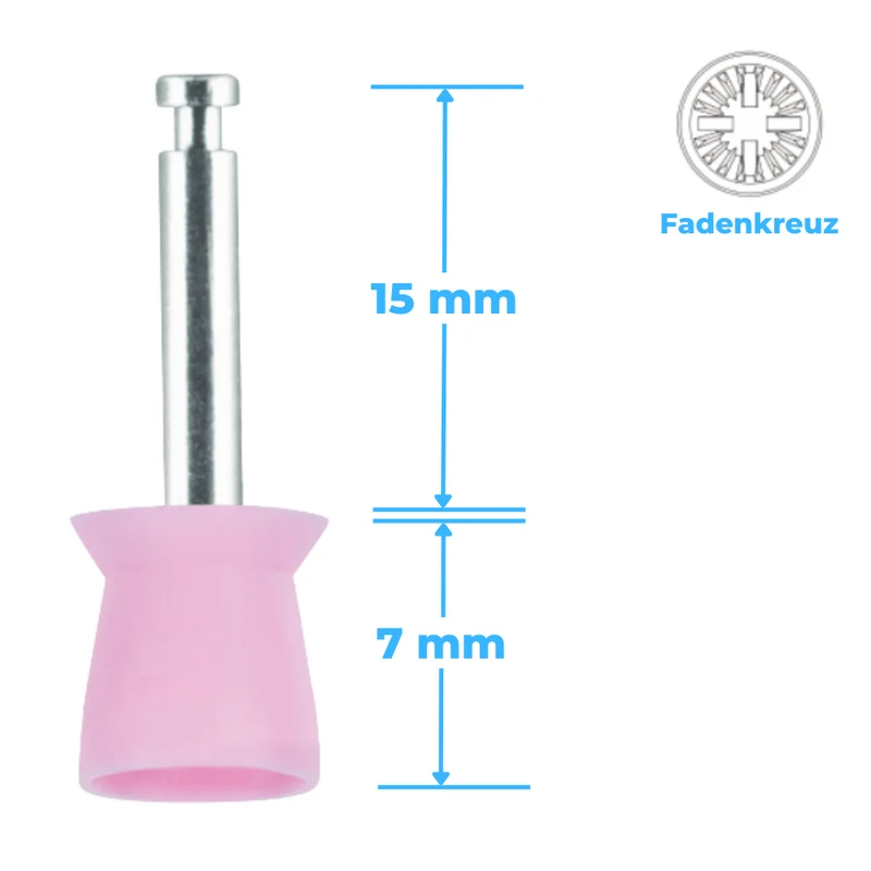 Polierkelche | CA-Schaft | Silikon, Short Cup | glatt, Fadenkreuz | 100 Stück