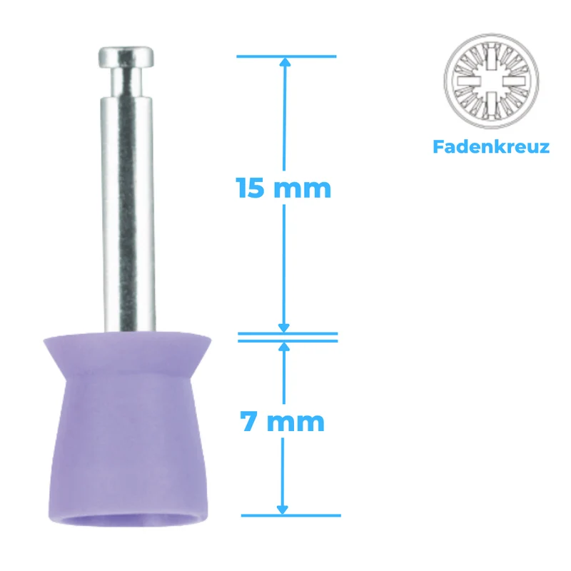 Polierkelche | CA-Schaft | Silikon, Short Cup | glatt, Fadenkreuz | 100 Stück