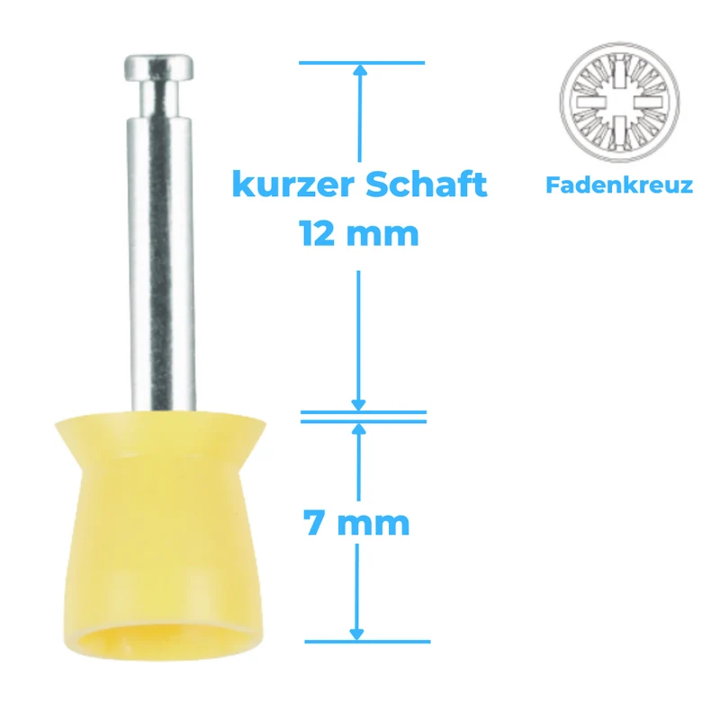 Polierkelche | CA-Mini-Schaft | Silikon | glatt, Fadenkreuz | 100 Stück