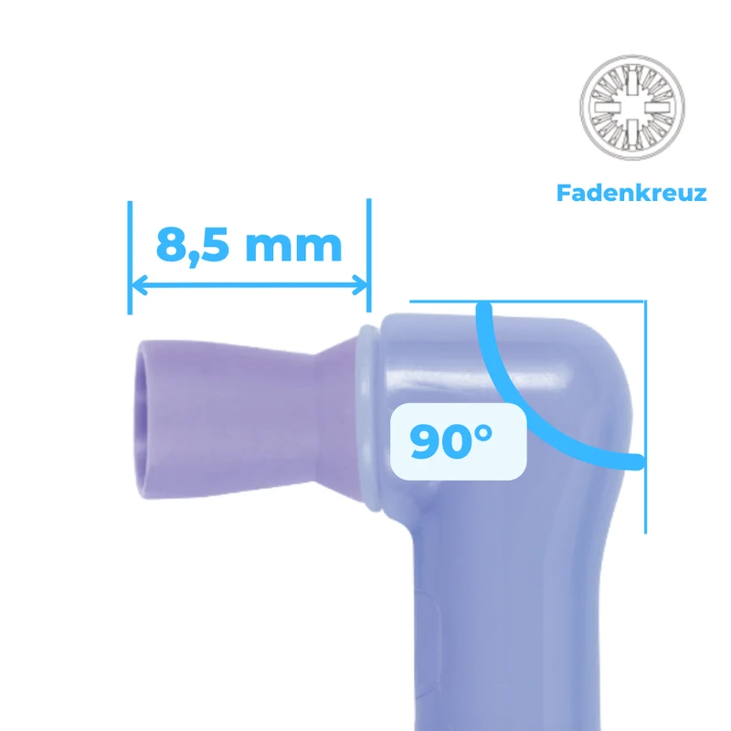 Prophy Angles | Silikonkelch | glatt, Fadenkreuz, 90° | 100 Stück