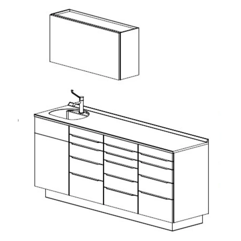 Schrankzeile INEUS mit 4 Elementen & Hygieneschrank