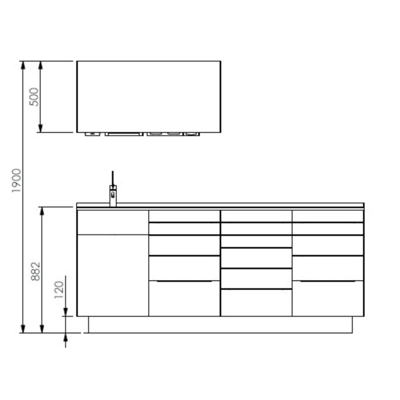 Schrankzeile INEUS mit 4 Elementen & Hygieneschrank