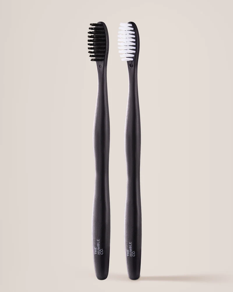 Plant-based Toothbrush 2-p - Sensitive - Black/White