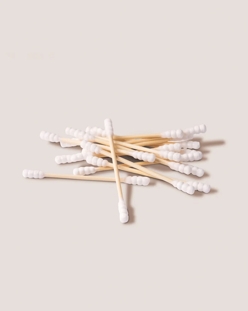 Natural Cotton Swabs Bamboo Spiral tip 100pcs