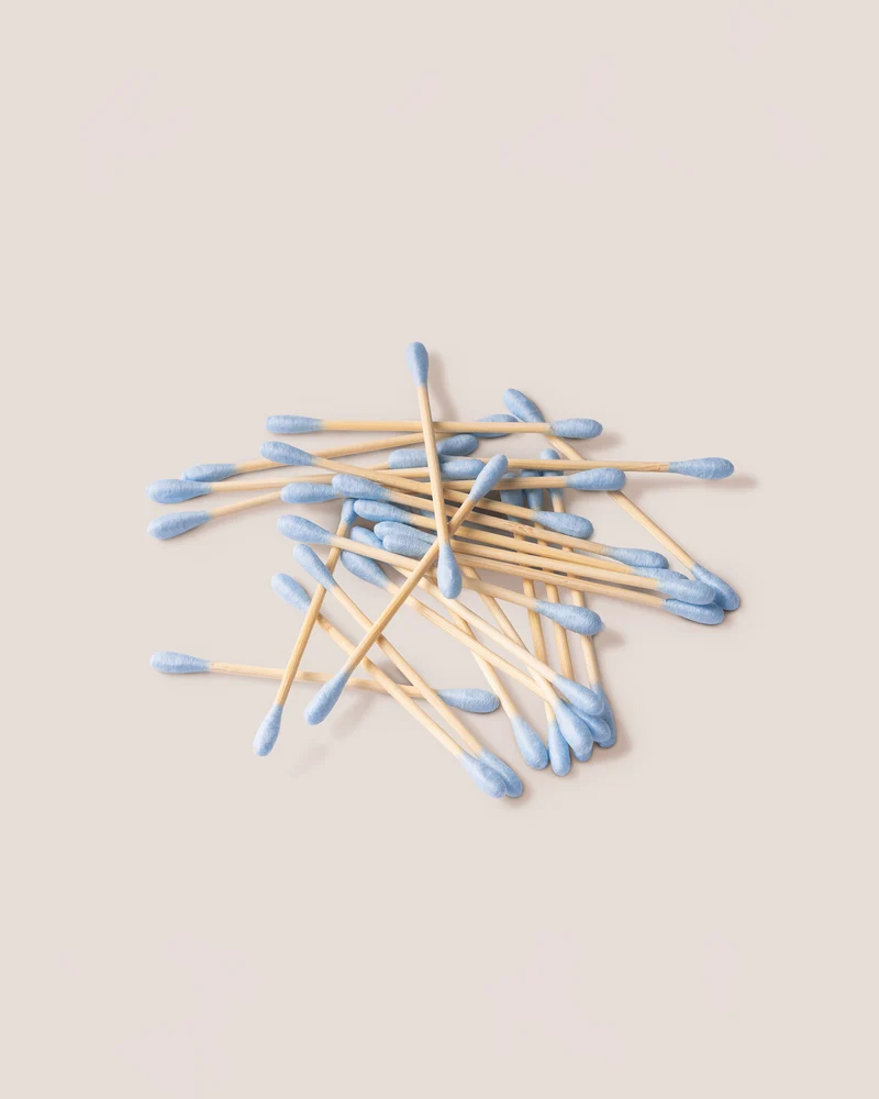 Natural Cotton Swabs Bamboo - Blue