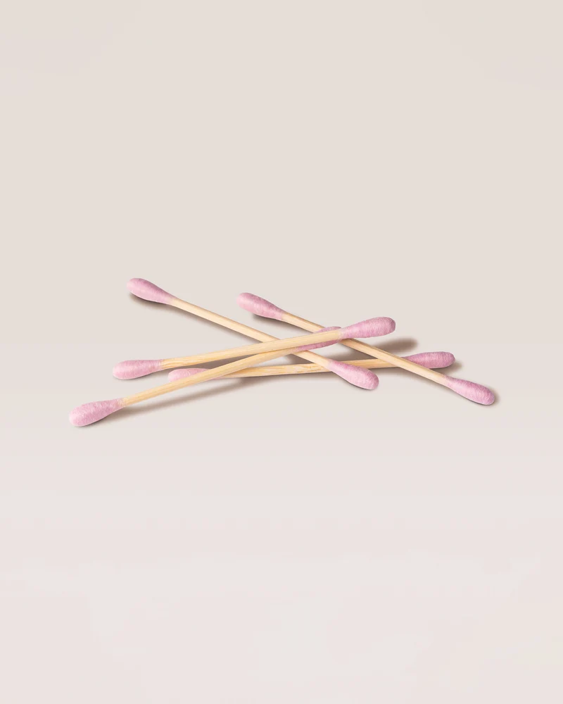 Natural Cotton Swabs Bamboo - Pink