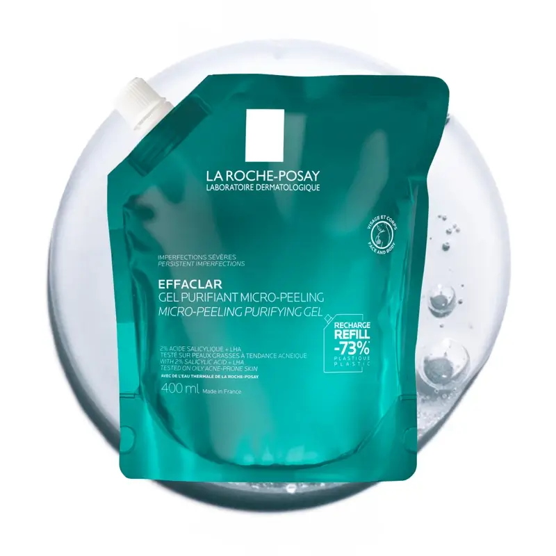 La Roche-Posay Effaclar Micro-Exfoliating Gel Refill, 400 ml