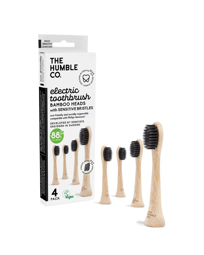 Philips Sonicare Electrical Toothbrush Heads Bamboo Charcoal Infused x4 - Soft