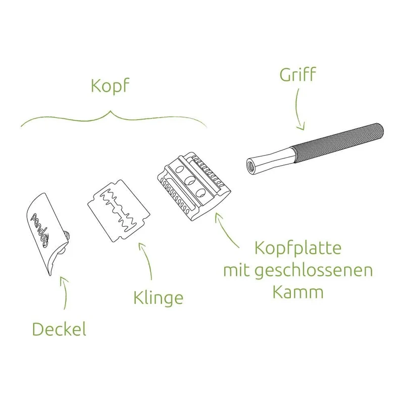 Rasierhobel aus Bambus | inkl. 10 Klingen und E-Book | dünner oder breiter Griff