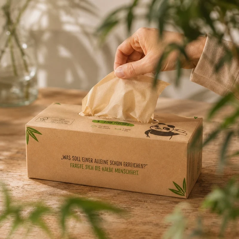 Bambus Taschentücher 3-lagig | 100% Bambus | Plastikfreie Verpackung