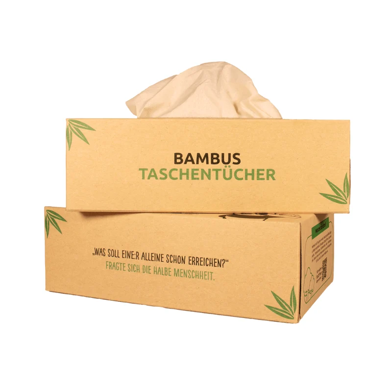 Bambus Taschentücher 3-lagig | 100% Bambus | Plastikfreie Verpackung