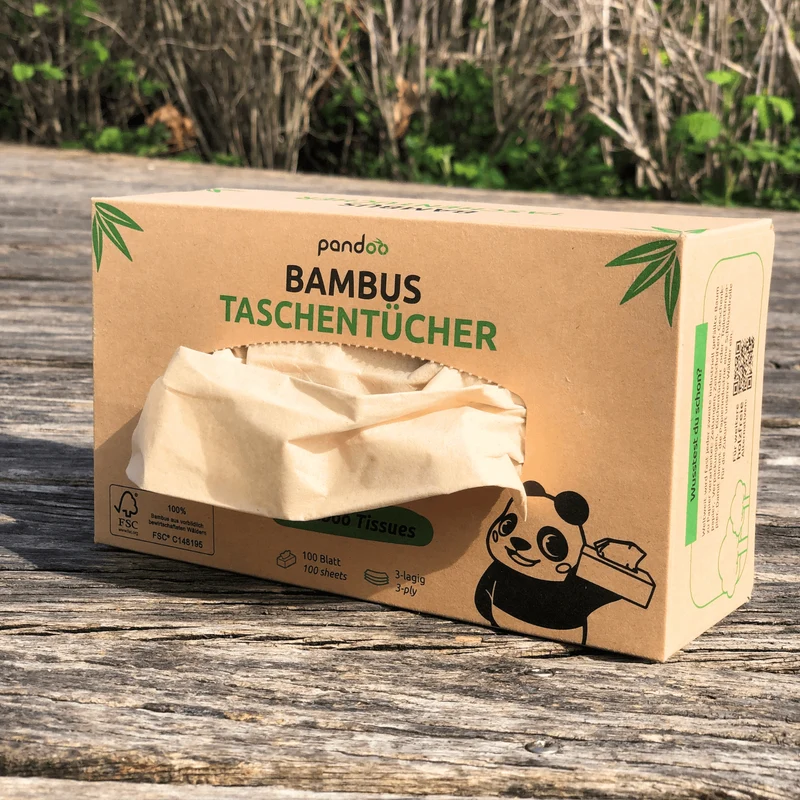 Bambus Taschentücher 3-lagig | 100% Bambus | Plastikfreie Verpackung