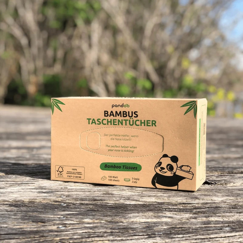 Bambus Taschentücher 3-lagig | 100% Bambus | Plastikfreie Verpackung