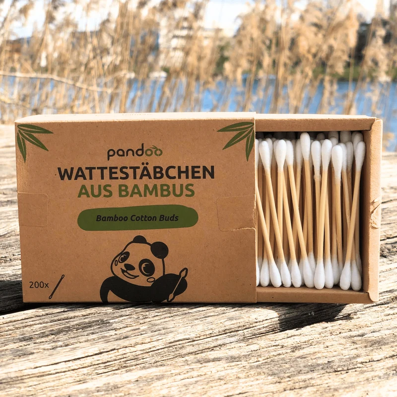 Plastikfreie Wattestäbchen aus Bambus und Bio-Baumwolle