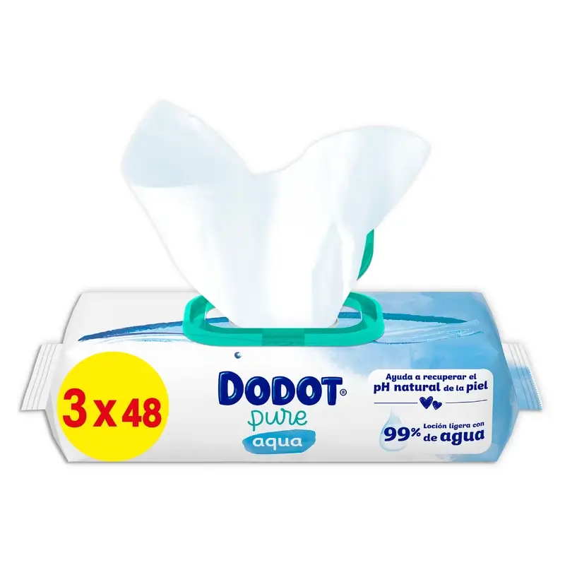 Dodot Dodot Aqua Plastic Free Wipes 3x48, 144 pcs.