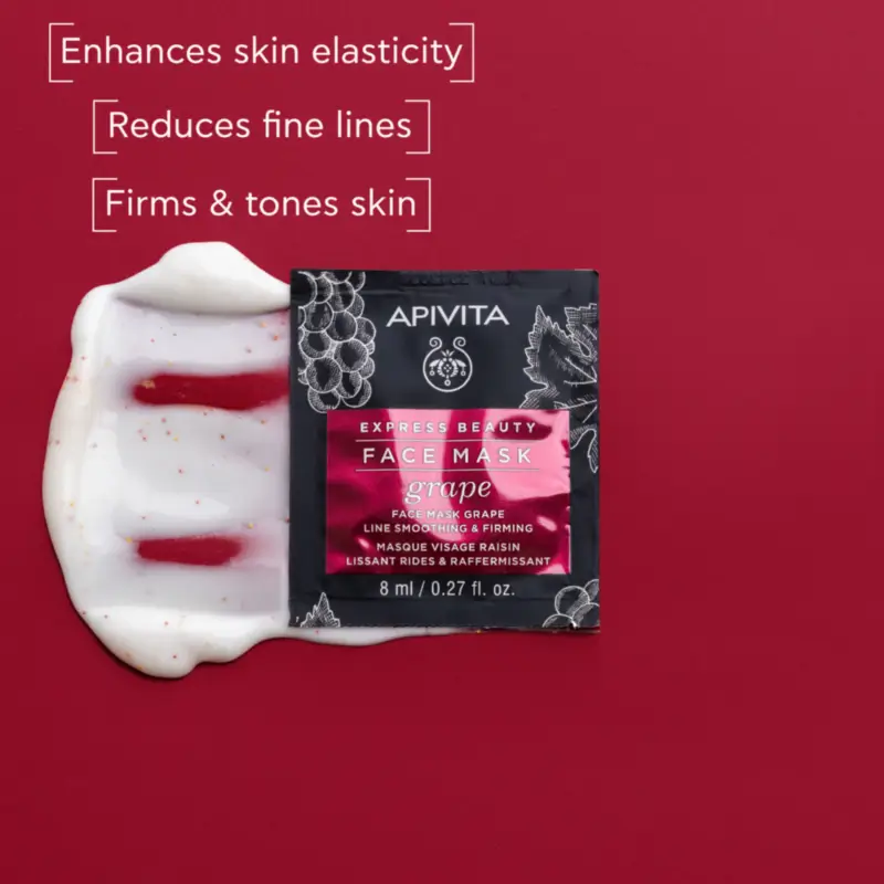 Apivita Express Beauty Grape Face Mask - Anti-Wrinkle, 2x8 ml