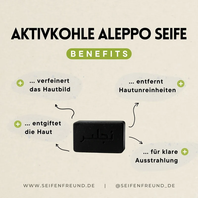 Premium Aktivkohle Aleppo Seife