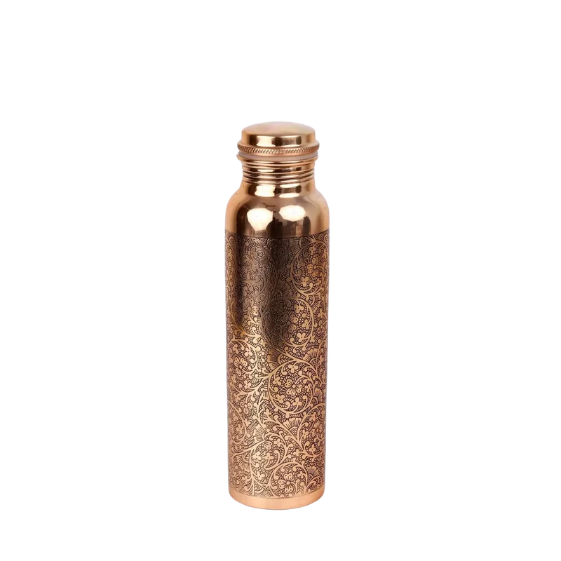El'Cobre Kupferflasche 1 L mit Blumengravur