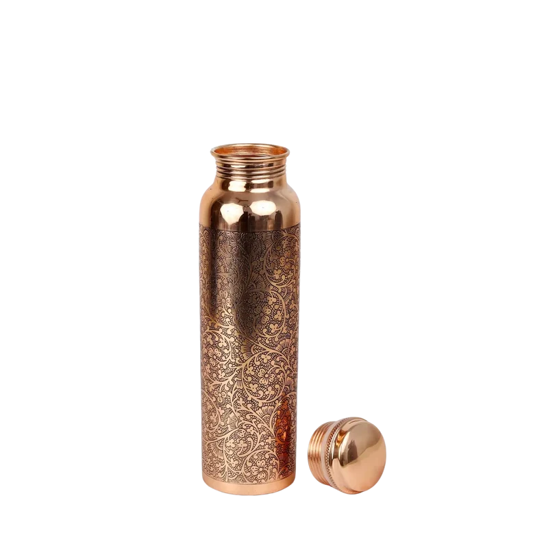 El'Cobre Kupferflasche 1 L mit Blumengravur