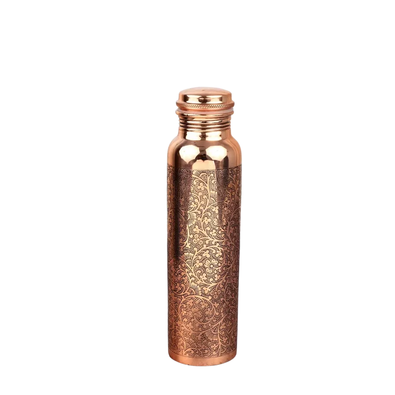 El'Cobre Kupferflasche 1 L mit Blumengravur