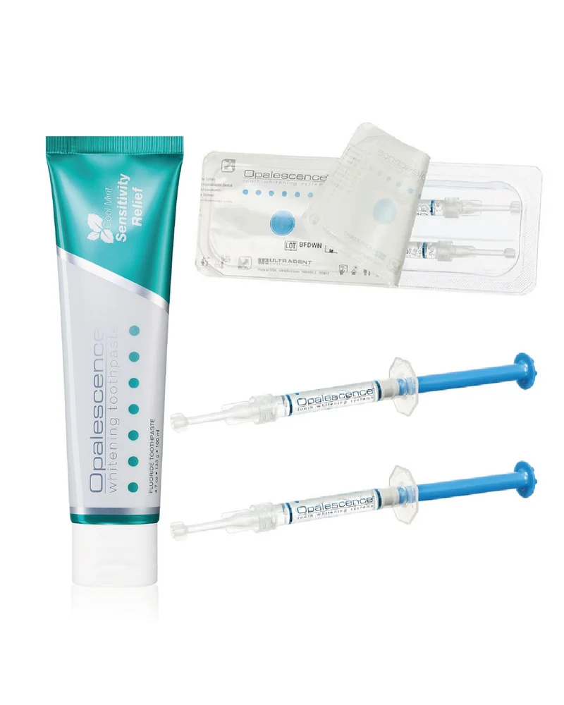 Opalescence Kit - Opalescence PF 16% 2 Units + Sensitivity Relief Cool Mint Whitening Toothpaste 100 ml | At-Home Teeth Whitening Kit