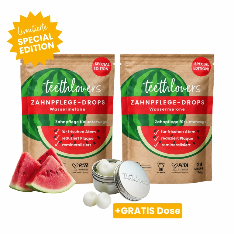 Doppelpack Zahnpflege‑Drops Wassermelone