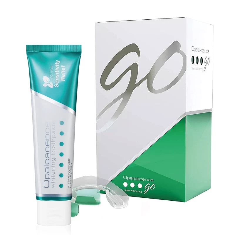 Opalescence Go 6% Kit + Whitening Sensitive Cool Mint Whitening Toothpaste - Complete Teeth Whitening and Daily Care