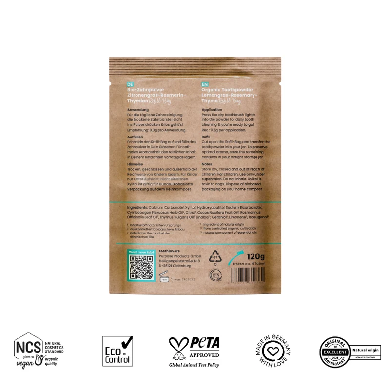Refill-Bag Zitronengras-Rosmarin-Thymian 120g