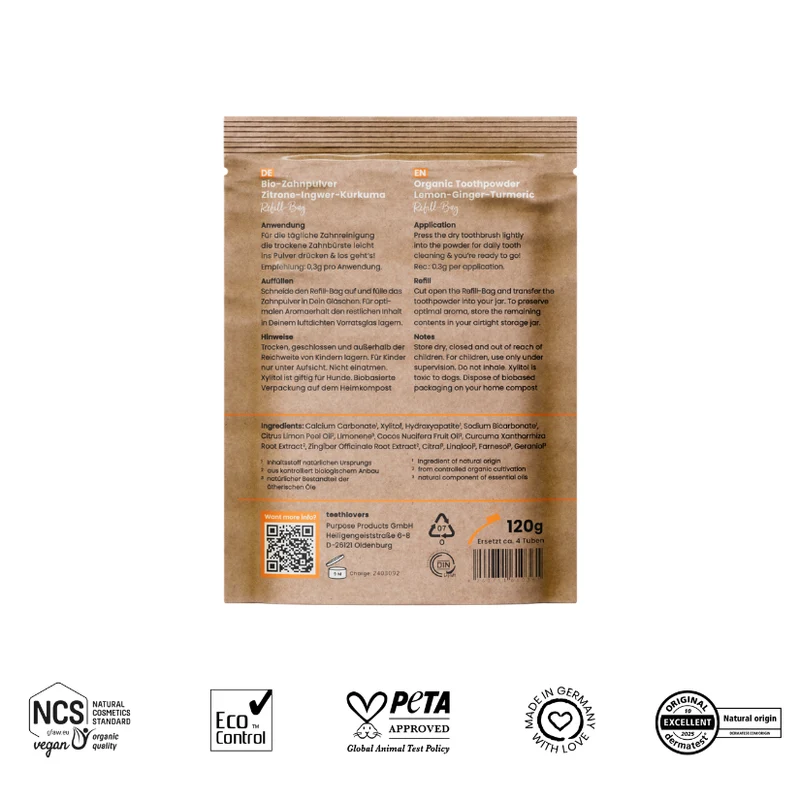 Refill-Bag Zitrone-Ingwer-Kurkuma 120g