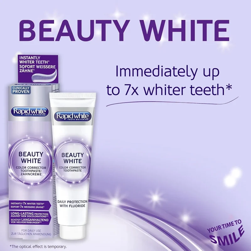 Rapid White Beauty White Colour Correcting Toothpaste - 75 ml - Rapid White Tooth Whitening