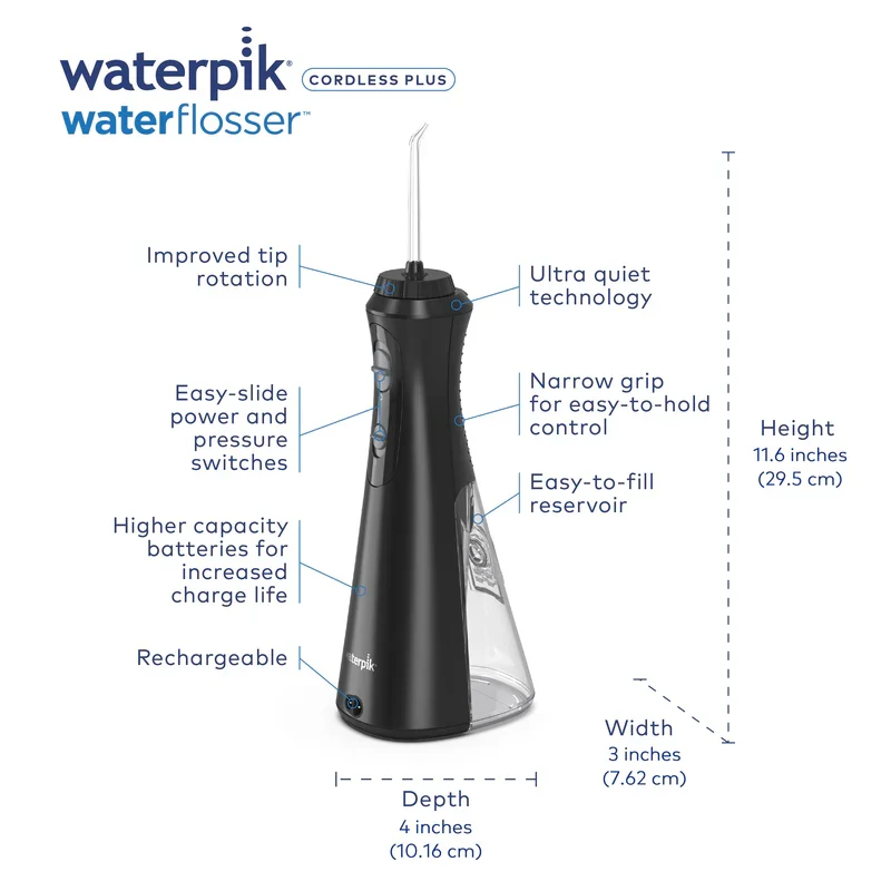 Waterpik Cordless Plus Water Flosser WP-490 Black