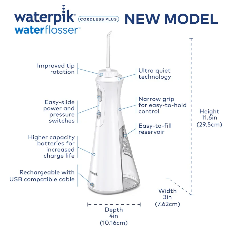 Waterpik Cordless Plus Water Flosser WP-490 White