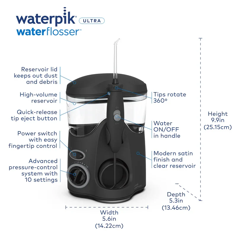 Waterpik WP-112 Ultra Water Flosser, Black