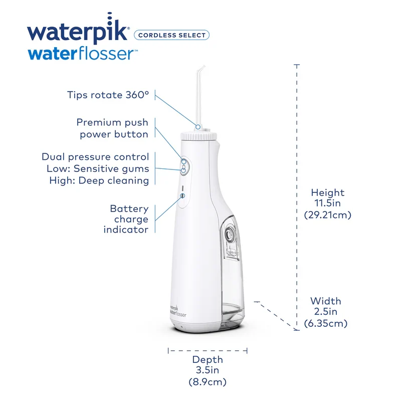 Waterpik Cordless Select WF-10W020 Water Flosser, White