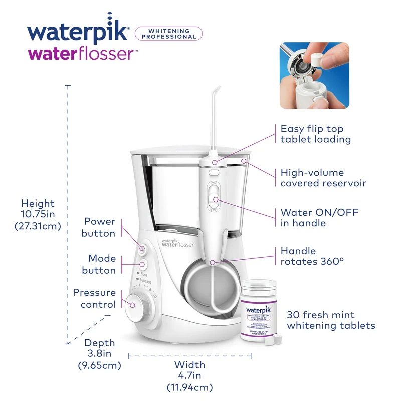 Waterpik WF-05 Ultra Professional Whitening Water Flosser, White