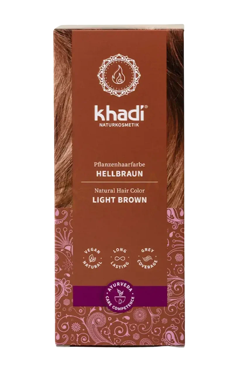 Khadi-Pflanzenhaarfarbe - Hellbraun-100g