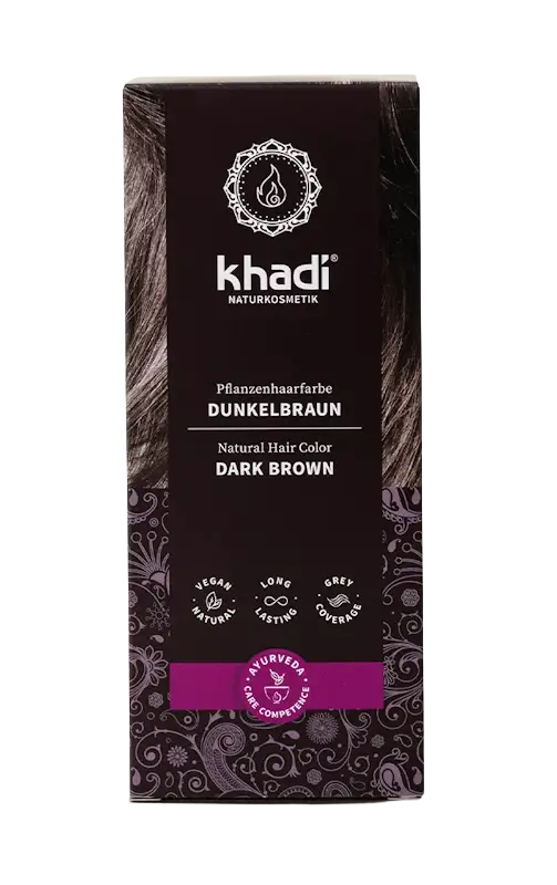 Khadi Pflanzenhaarfarbe - Dunkelbraun – 100 g
