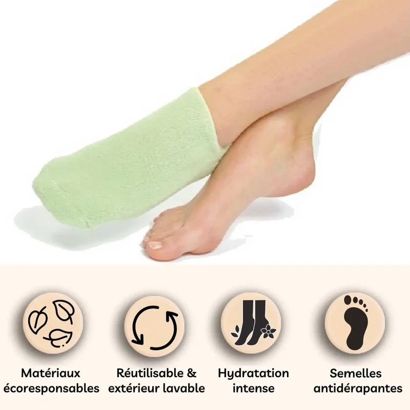 Feuchtigkeits- und Pflege-Socken mit Ölen – Grün – Zen'Arôme
