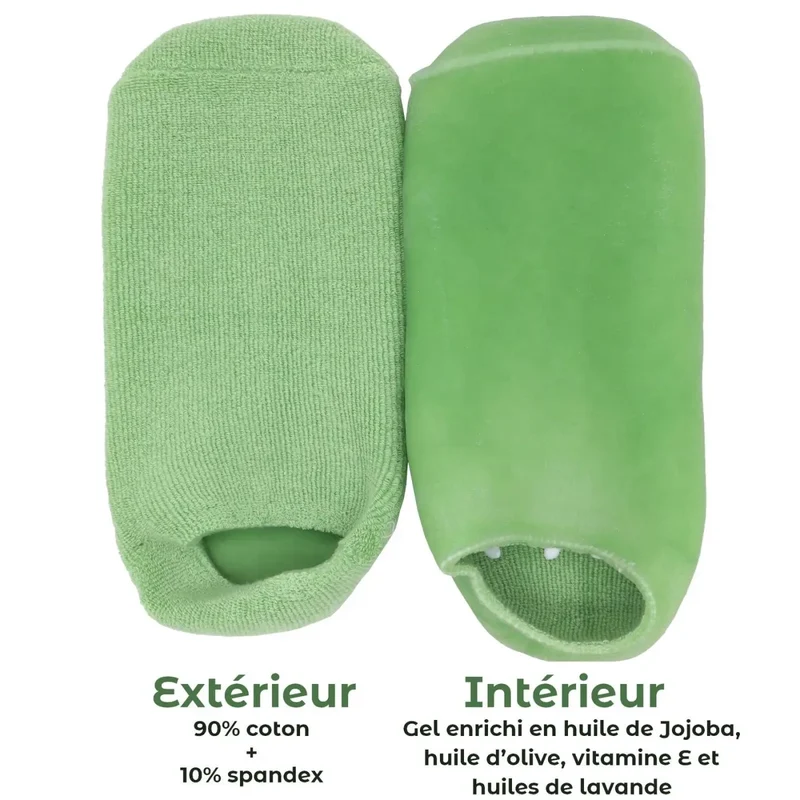 Feuchtigkeits- und Pflege-Socken mit Ölen – Grün – Zen'Arôme